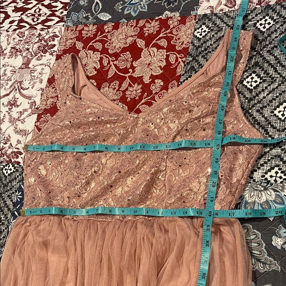 Sleeveless Sequin Lace Maxi Dress in Dusty Rose 16/18 XL - Picture 13 of 13